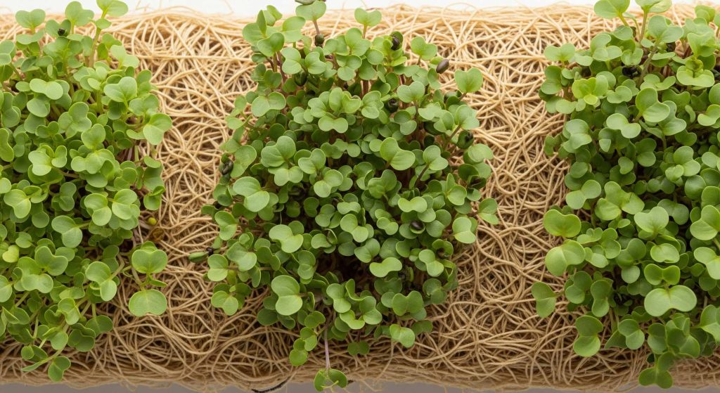 Microgreens growing without soil